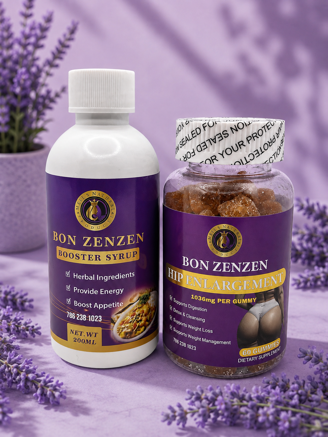 2 products gain weight booster syrup & gummy