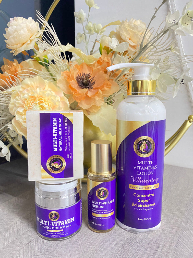 4 products body cream skin lightning