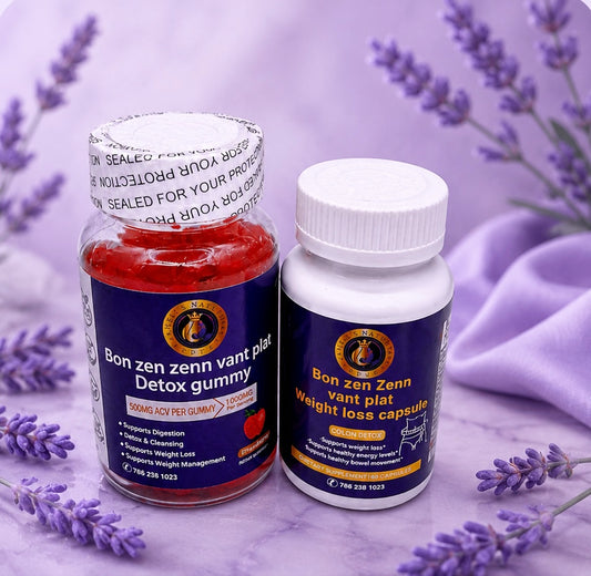 2 products weight management gummy and belly flat capsules