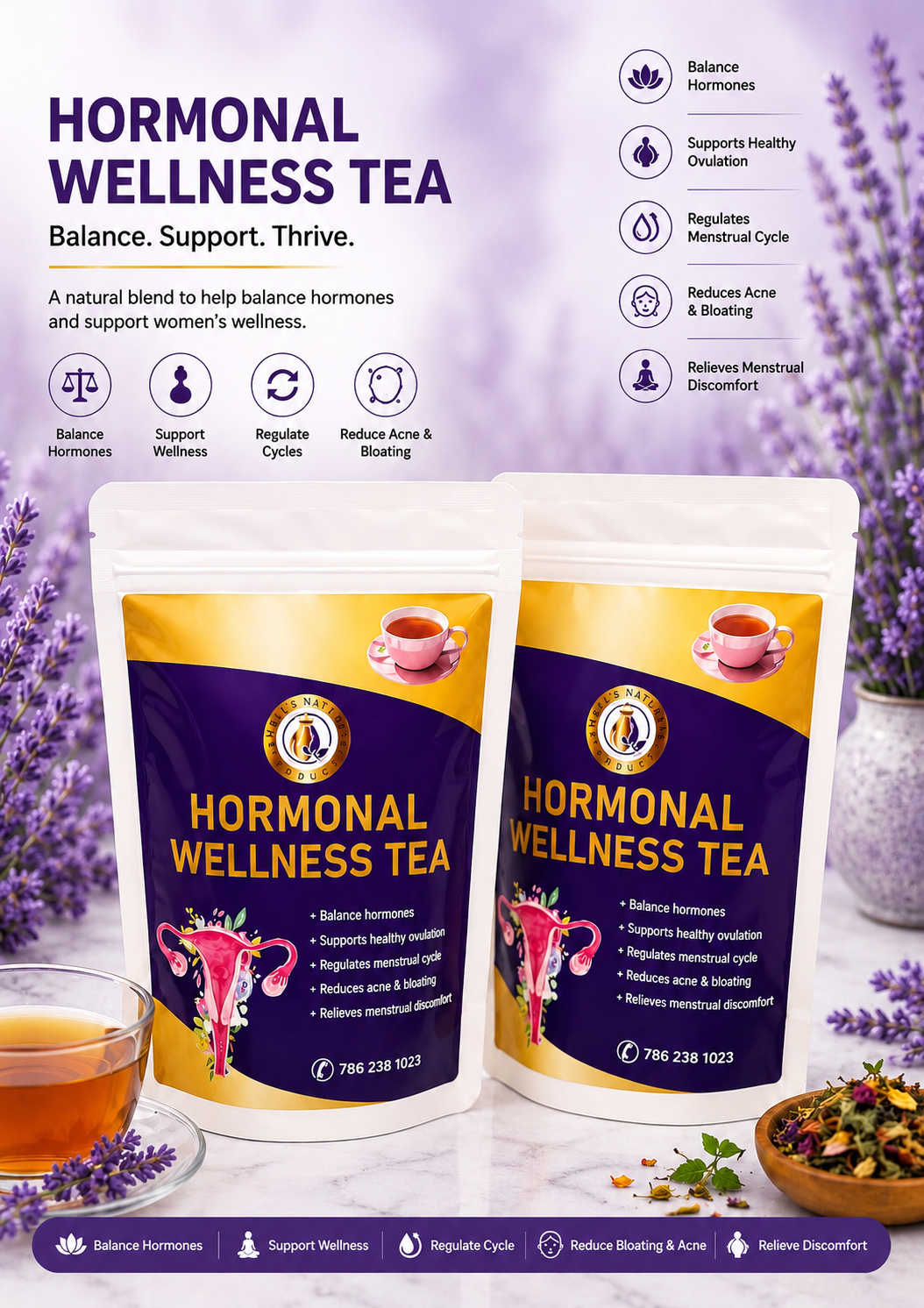 2 bags Hormonal wellness tea